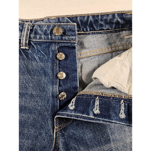 Helmut Lang High Rise Crop Slim Jeans Light Jackhammer Wash Distressed W Size 26 - Picture 13 of 15